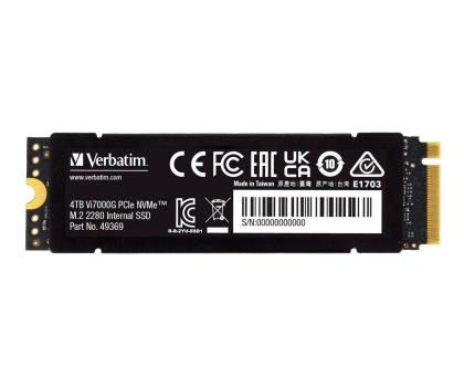 Dysk wewnętrzny Verbatim 4TB M.2 PCIe Gen4 NVMe Vi7000G Heatsink